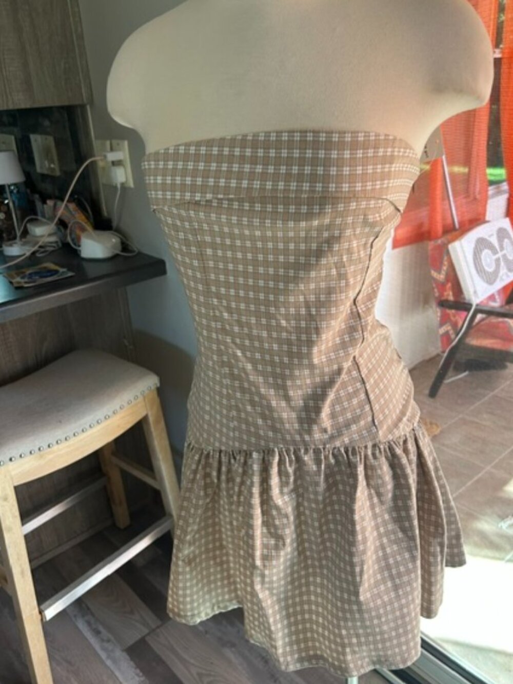 Madden Girl Strapless Ruffle Hem Dress